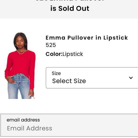 Emma Pullover in Lipstick 525 Red crewneck sweater from Revolve - Picture 2 of 4